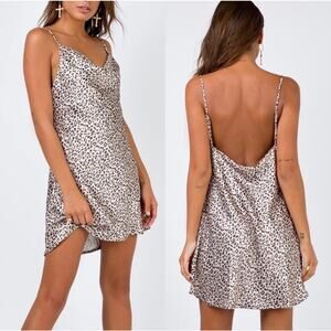 Princess Polly Leopard Betta Vanore Mini Dress Slip Gray Black Size 2